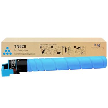 Imagem de HEG Cartucho de toner ciano TN626 TN626C para impressora Konica Minolta Bizhub C250i C300i C360i C450i C550i C650i B300i B360i B450i B550i (1 pacote)