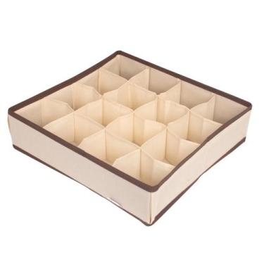 Imagem de Organizador de Gavetas OrganiBox 36X36 c/ 16 divisões, Marrom