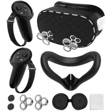 Imagem de MS.CLEO Conjunto De Capa Silicone Compatível Com Acessórios Meta/Oculus Quest 3S, Para O Rosto, Controle, Protetor Lente Câmera, Vr Shell, Protetora Lente, Não 3