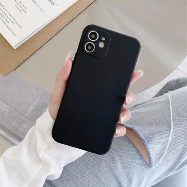 Imagem de Capa de silicone líquido para celular Xiaomi Redmi Note 12 12S 7 8 8T 9 9S 9T 10 10S 10T Pro Max, capa macia e fina em cores doces, preta, para Redmi Note 10S