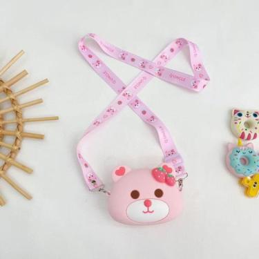Imagem de Bolsa De Silicone Infantil Criança Coelho - oem, Rosa morango uso