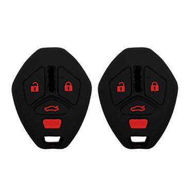 Imagem de Capa protetora de chave de borracha de silicone para Mitsubishi Endeavor Galant Lancer Outlander com 4 botõesALIWEI preto ALSL04GJT