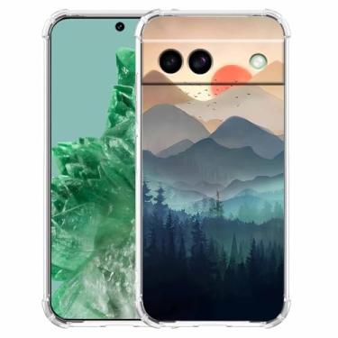 Imagem de malegaon Sunset Nature Landscape Wilderness Night Art Painting, capa completa de TPU macio moderno para Google Pixel 8a transparente