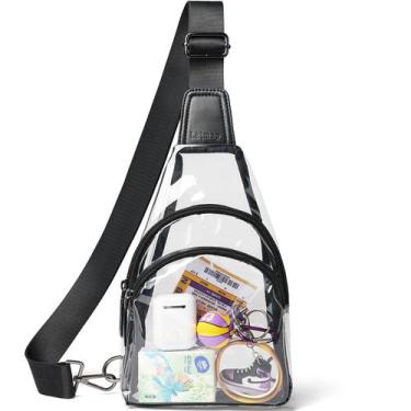 Imagem de Bolsa de pochete tiracolo aprovada pela LATMAP Clear Stadium preta