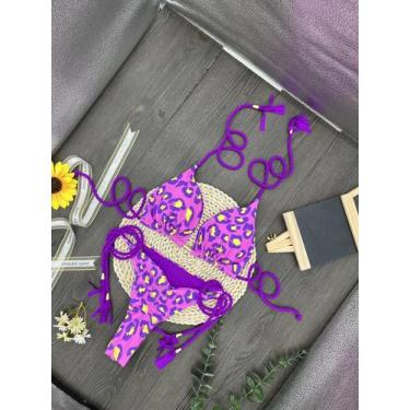 Imagem de Biquini Feminino Sexy com Estampa Leopardo - Conjunto 2 Peças Ruotongs