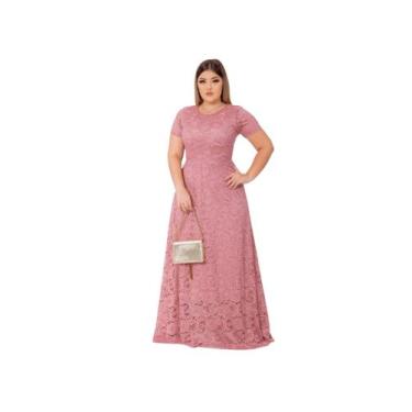 Imagem de Vestido Longo Renda Acinturado Mangas Curta Moda Evangélica - KOPYTTA,