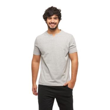 Imagem de Camiseta Basica Masculina Konoa Gola Portuguesa, Cinza claro, M, Mascu
