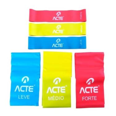 Imagem de Kit 6 Mini Bands - 3 Mini Faixa Elástica + 3 Faixa Elástica Com 3 Intensidades - Ideal Para Exercícios em Casa, Yoga, Pilates, Academia, Treino de Resistência Fitness, Crossfit, Alongamento