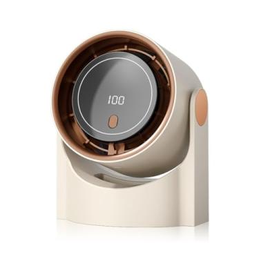 Imagem de Ventoinhas de mesa, ventilador de mesa de 100 velocidades, ultra silencioso, modo de bateria e velocidade, visor de LED recarregável, ângulo amplo de 180°, ventilador portátil de 2000 mAh para