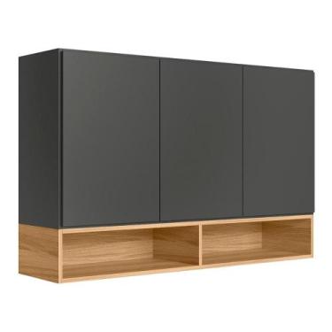 Imagem de Armario Aereo de Cozinha Compacto Acacia 120cm com 3 Portas - Nicioli,