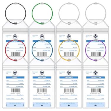 Imagem de Porta-etiquetas de bagagem MSC Cruise, porta-etiquetas de bagagem MSC Cruise para MSC e Carnival Cruise Line, Cruise Essentials Must Haves 2025-2026 (8 peças com 7 cores)