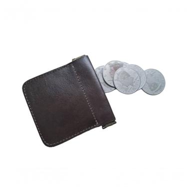 Imagem de Carteira Porta Moeda One Dollar Half Dollar Marrom