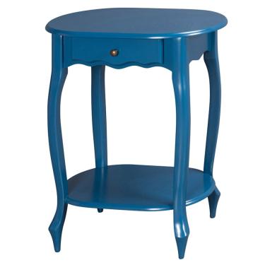 Imagem de Mesa De Apoio Antique Oval Pés Luiz Xv Azul