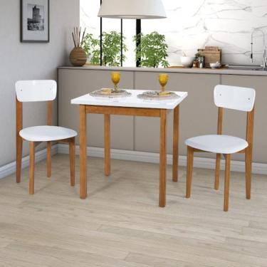 Imagem de Mesa com Cadeiras 80cm MDF Pinus Estofado Robusto Moderno - Ravilar, B