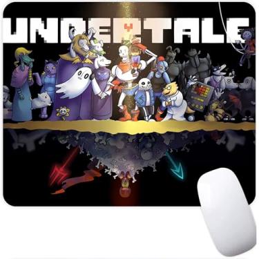 Imagem de Undertale Sans Indie Videogame Antiderrapante Mouse Pad Gaming Computer Mouse Pad Gaming Desktop Laptop Mouse Pad com Borda Costurada 18 x 22 cm