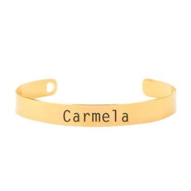 Imagem de Bracelete Personalizado Gravação Nome Carmela Banhado Ouro 18K - 999003257-Feminino