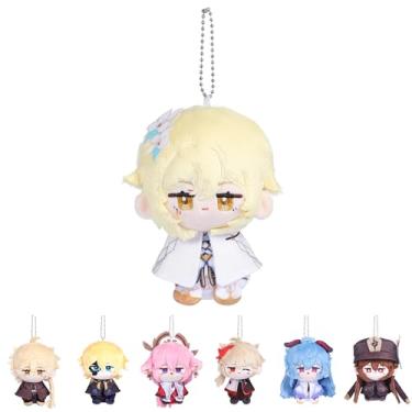 Imagem de UTIEHD Genshin Impact Chaveiros de pelúcia, boneca colecionável de 10 cm – Tamanho compacto para bolsas e chaves para fãs (Lumine)