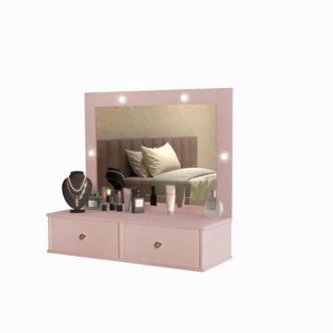 Imagem de penteadeira camarim suspensa com espelho luz gavetas luxo - Casa Roma,