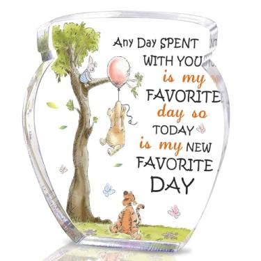 Imagem de TAGDANK Decoração De Mesa Acrílico Em Formato Pote Mel, Presentes Inspiradores Da Amizade Do Ursinho Pooh Para Mulheres, Com Placa Citações Pooh, Aniversário, Formatura, Melhor Amiga, Mãe, Irmã - 03