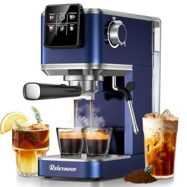 Imagem de RELEXNOW Máquina De Café Expresso, Espumador Leite Com 20 Barras E Painel Lcd, Quente Gelado Em Aço Inoxidável Reservatório Água 1,2 Litro Para Cappuccino, Latte