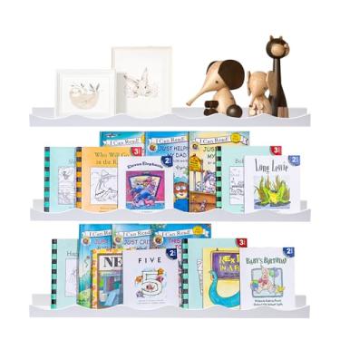 Imagem de AZSKY Estante Flutuante Para Crianças, Prateleiras De Parede, Prateleira Com Borda Fotos, Branca, 23,6" (Conjunto 3 Livros Berçário), Quarto Bebê E Criança, Decoração Bebês