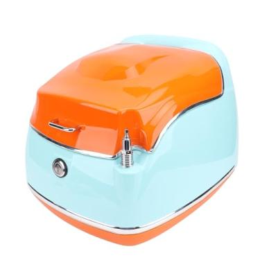 Imagem de 38l Provo de água ABS Case de Bagagem Traseira de Motocicleta, Estojo de Motocicleta retrô Universal Com Trava e Tecla para Scooter Elétrica, Cabos de Capacetes, Luvas (Azul)
