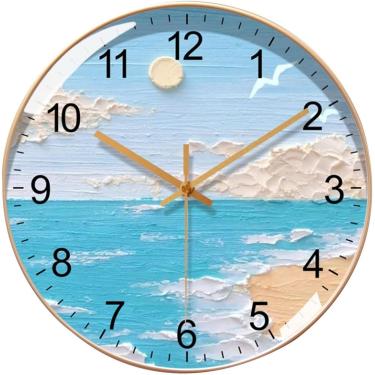 Imagem de Relógio De Banheiro Relógio De Parede Silencioso De Luxo Relógio De Parede Com Mostrador Colorido E Relógio De Parede Redondo Exclusivo Para Quarto Estudo Lavander, Black, 35.5cm/14in