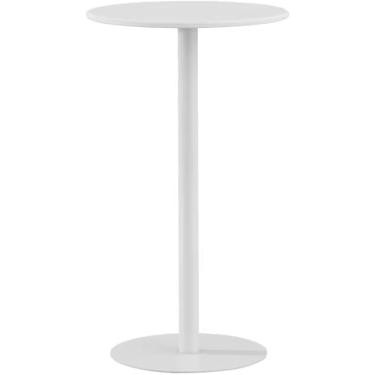 Imagem de Mesa De Jantar De Cozinha, Mesa De Bar Redonda, Mesa De Pub Bistrô De Metal Para Coquetel, Mesa Lateral/final Da Sala De Estar, Mesa De Balcão De Bebidas De Café, Mesa S, White, 70x70x104cm