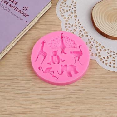 Imagem de Molde de silicone de girafa pavão elefante de desenho animado para assar bolos de chocolate - 1 peça