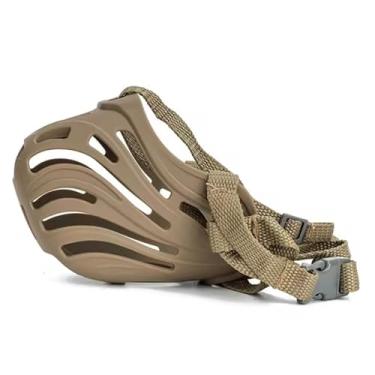 Imagem de Focinheira De Silicone Com Alça Ajustável Anti-Mordida Respirável Confortável Macia Para Cachorro Grande Médio e Pequeno Porte (Marrom,M (Nº5))
