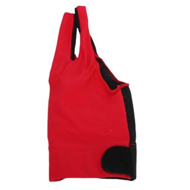 Imagem de Depisuta Luva de bilhar, luva de bilhar com 3 dedos de profissional para a mão direita, esportiva respirável para taco de sinuca, de antiderrapante com 3 (Vermelho)