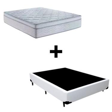 Imagem de Cama Box Casal 138 Tecido Sintetico Branco Com Colchão Toronto Molas Ensacadas Branco D33