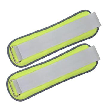 Imagem de Conjunto de pares de pesos de tornozelo de 2 x 0,3 kg para mulheres, crianças e homens com alça ajustável para braço, mão e perna, perfeito para dança, corrida, fitness (cor: verde)