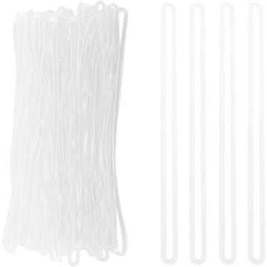 Imagem de WHYHKJ 100 peças de plástico transparente alça de bagagem comprimento 15 cm cordão de cartão de embarque etiqueta de bagagem acessório cordão laço para guarda-chuvas roupas mochilas malas