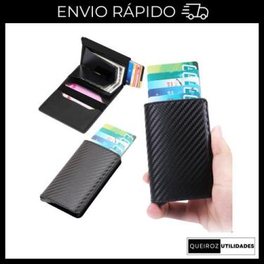 Imagem de Carteira Slim Antifurto  Segurança e Estilo Compacto - Preta - QUEIROZ