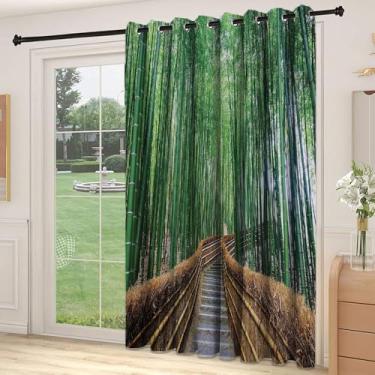 Imagem de Divisória de parede para sala de selva, ponte de natureza tropical sobre árvores, paisagem exótica, floresta selva, design de floresta, adequado para portas de vidro deslizantes, cortinas térmicas de