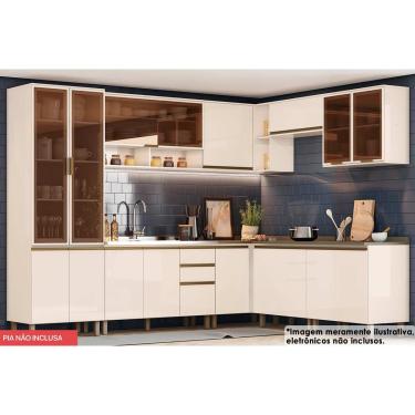 Imagem de Cozinha Modulada Henn Connect 12 Peças (4Aéreos+4Balcões+1Paneleiro+3Complementos) C5P92 Off White-Henn