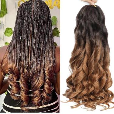 Imagem de French Curl Braiding Hair YUUYEE 35 cm Curly, 8 pacotes, preto