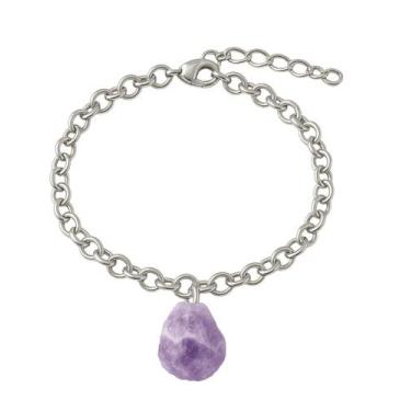 Imagem de Pulseira de Ametista Chevron - Cristal Natural, Prata 925