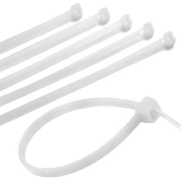 Imagem de 100un Abraçadeira Nylon Enforca Gato Branca 200x 2,5x 1,17mm Cor Branco