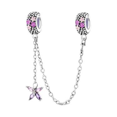 Imagem de Berloque De Prata 925 Com Margarida, Borboleta E Coração Para Pulseira