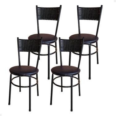 Imagem de Conjunto 4 Cadeiras Para Cozinha Viena Cor:preto