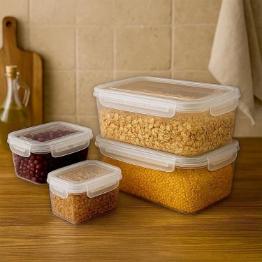 Imagem de Escolha Seu Kit Potes Herméticos para Mantimentos de Cozinha Alimentos Armário Acrílico Plástico