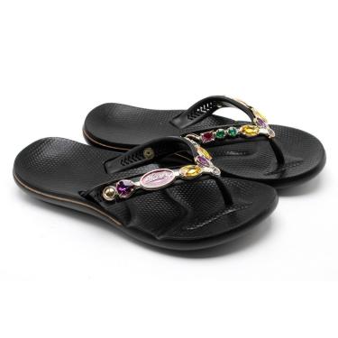 Imagem de Chinelo Feminino Alcalay Antiderrapante Para Dor Nos Pés e Pernas com Detalhe na Tira Ch06R-Feminino