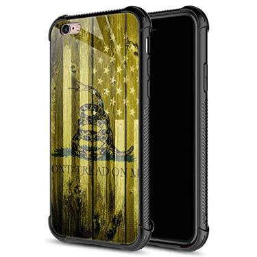 Imagem de Capa para iPhone 6S Plus, capa de vidro temperado 9H para iPhone 6 Plus para meninos, design de padrão colorido abstrato, à prova de choque, antiarranhões, para Apple iPhone 6/6S Plus 5,5 polegadas, cor abstrata, iPhone 6/6S(4.7 inch), Dont Tread On Me Usa Flag