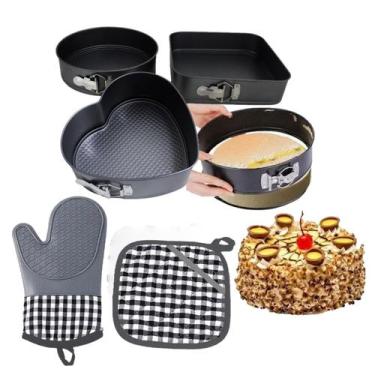 Imagem de Kit 3 Formas Fundo Removível + Luva Térmica Suporte Panelas - Casita, 