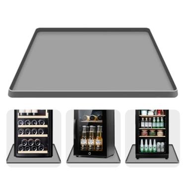 Imagem de Tapete de silicone para mini geladeira, 60 x 50 x 0,78 cm, bandeja coletora com bordas elevadas, antiderrapante, à prova de derramamento, tapete de gotejamento sob a geladeira, protege o chão de danos