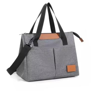 Imagem de Bolsa Térmica Lancheira Marmita com Alça de Ombro – Ideal para Trabalho, Academia, Escola e Passeios (Cinza)