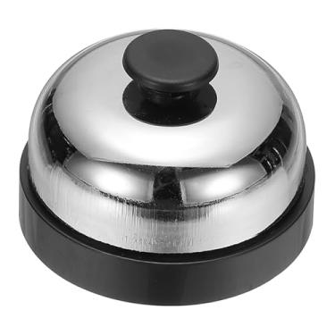 Imagem de PATIKIL Call Bell, 7,2 cm pequeno anel de serviço de mesa campainhas para recepção recepção balcão jantar bar hotel sala de aula, preto, prata, 1 pacote