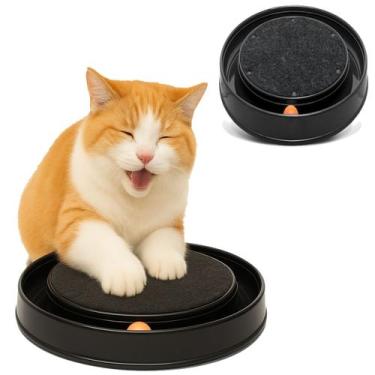 Imagem de Arranhador Redondo Gato Bolinha Brinquedo Grande Preto - FURACAO